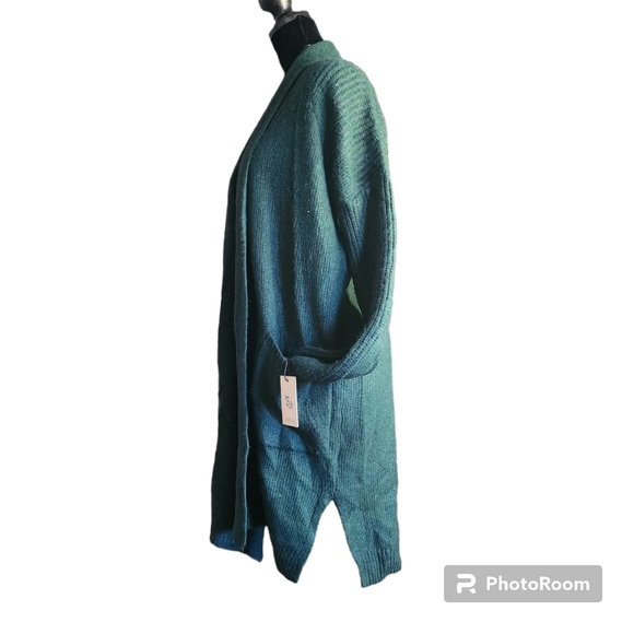 Sincerely Jules Thick Green Medium with Pockets Cardigan - Picture 3 of 5